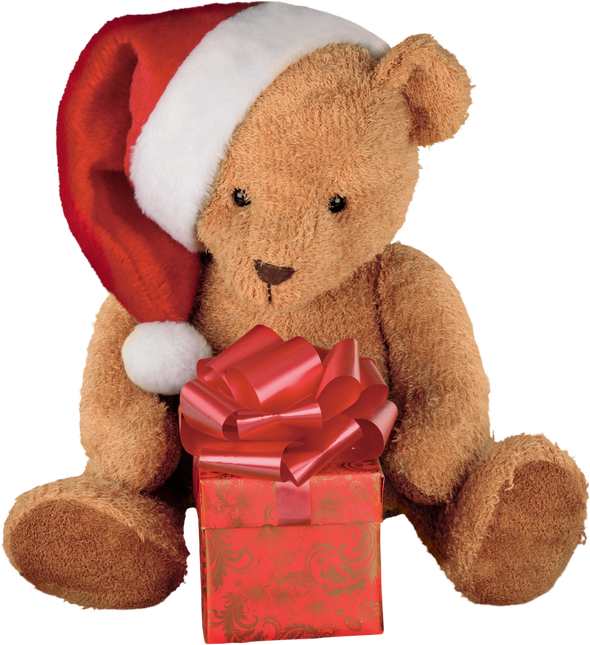 Christmas Teddy Bear with Present